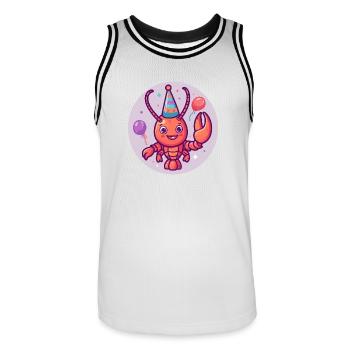Hummer Krebs Geburtstag Comic - Männer Basketball-Trikot - Weiß/Schwarz - Vorne - AI Model Male 185 dark (185cm)