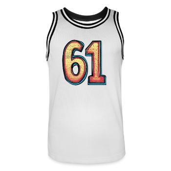 61 Symbole numérique - Maillot de basket Homme - blanc/noir - Devant - AI Model Male 185 dark (185cm)