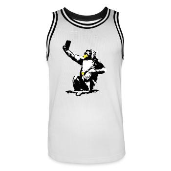 INOLA-SELFIE-04 - Männer Basketball-Trikot - Weiß/Schwarz - Vorne - AI Model Male 185 dark (185cm)