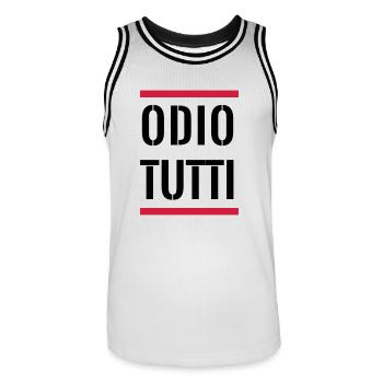 Je déteste tout le monde - Maillot de basket Homme - blanc/noir - Devant - AI Model Male 185 dark (185cm)