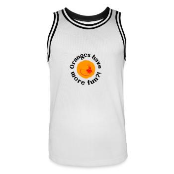 oranges - Maillot de basket Homme - blanc/noir - Devant - AI Model Male 185 dark (185cm)