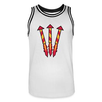Firework Rockets - Men's Basketball Jersey - white/black - Front - AI Model Male 185 dark (185cm)