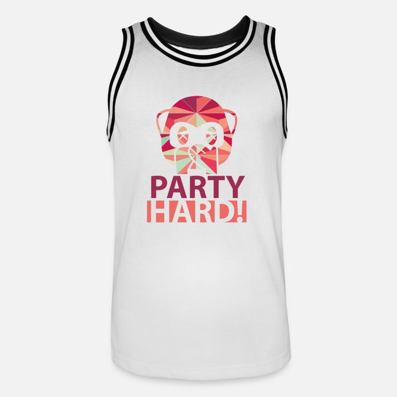 Party Hard - Männer Basketball-Trikot - Weiß/Schwarz