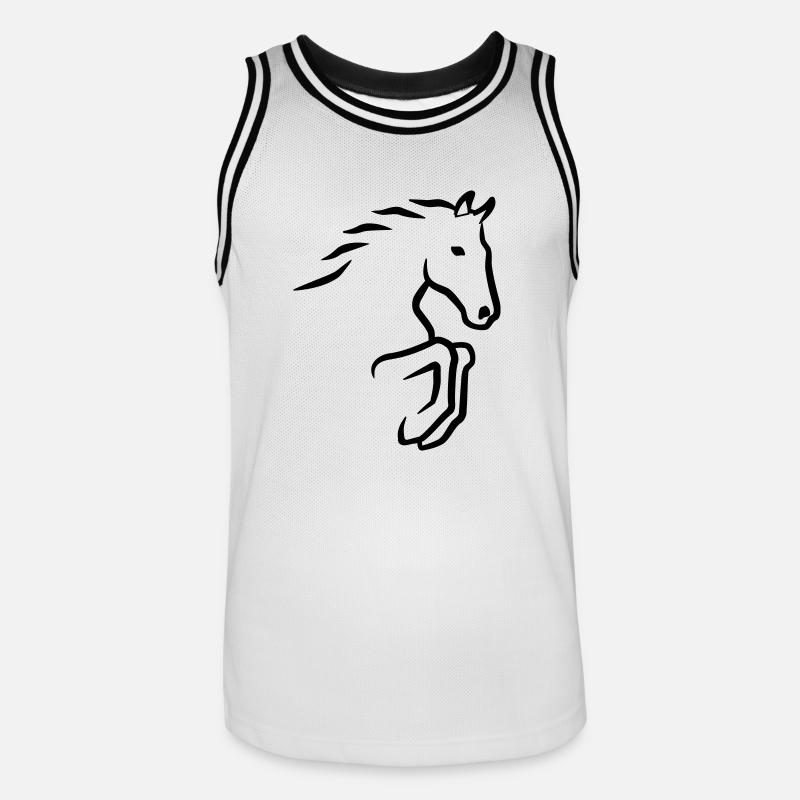 Cheval - Maillot de basket Homme - blanc/noir