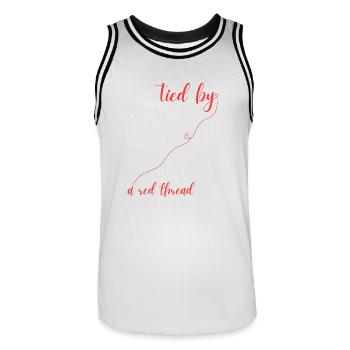 Red thread - Men's Basketball Jersey - white/black - Front - AI Model Male 185 dark (185cm)