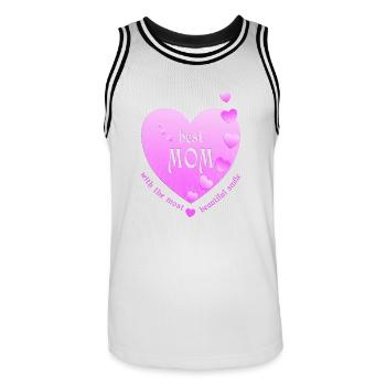 Meilleure Maman Maman Mère - Maillot de basket Homme - blanc/noir - Devant - AI Model Male 185 dark (185cm)