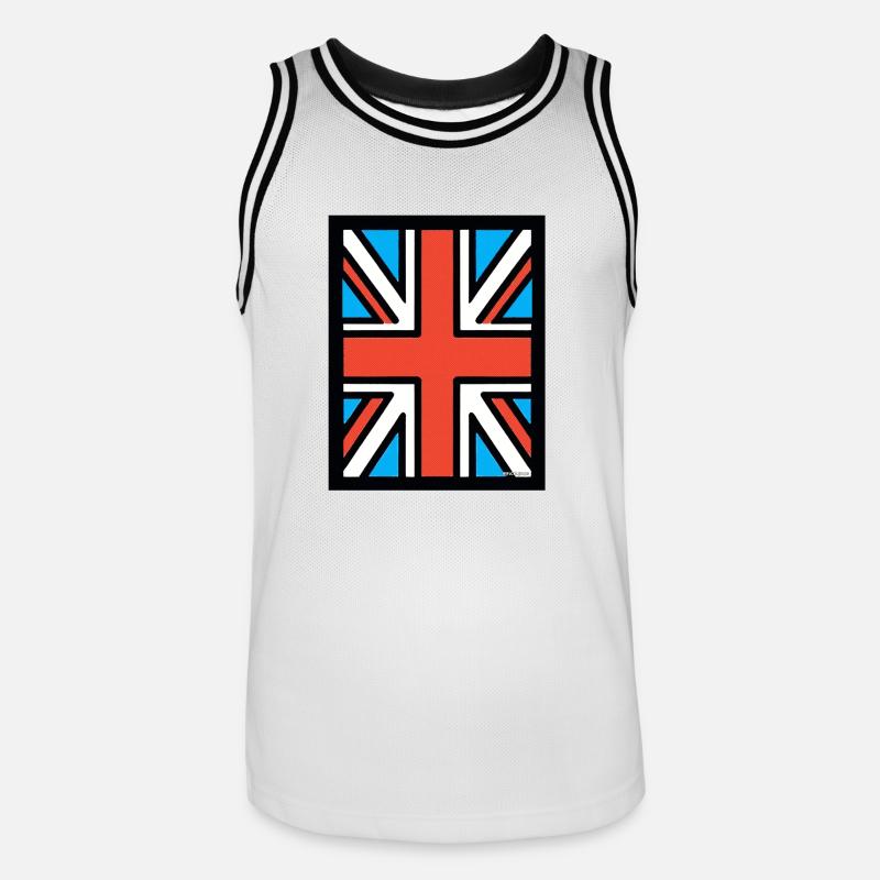 Union Jack - Maglia da basket per uomo - bianco/nero