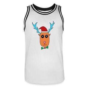 Reindeer celebrates Christmas - Men's Basketball Jersey - white/black - Front - AI Model Male 185 dark (185cm)