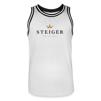 Steiger Original Familienlogo - Männer Basketball-Trikot - Weiß/Schwarz - Vorne - AI Model Male 185 dark (185cm)