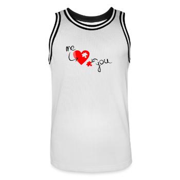 Moi vous aime - Maillot de basket Homme - blanc/noir - Devant - AI Model Male 185 dark (185cm)