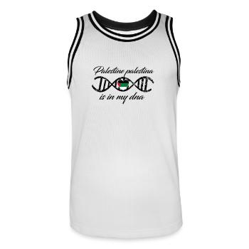 love my dns dna land Palestine country palestina - Maillot de basket Homme - blanc/noir - Devant - AI Model Male 185 dark (185cm)