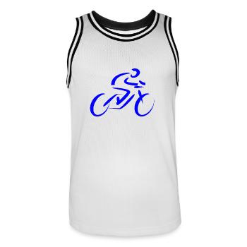 bicycle mountain bike cyclist mountain bike - Men's Basketball Jersey - white/black - Front - AI Model Male 185 dark (185cm)