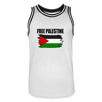 Free palestine - Maillot de basket Homme - blanc/noir - Devant - AI Model Male 185 dark (185cm)
