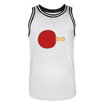 table tennis ping pong tischtennis bat6 - Männer Basketball-Trikot - Weiß/Schwarz - Vorne - AI Model Male 185 dark (185cm)