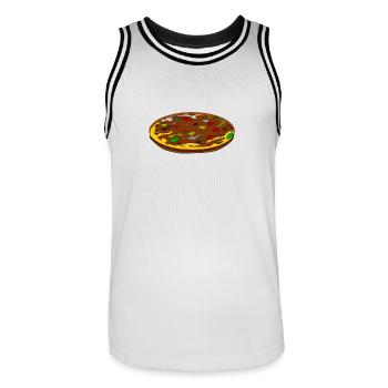 manger de la nourriture pizza pizzeria restaurant57 - Maillot de basket Homme - blanc/noir - Devant - AI Model Male 185 dark (185cm)