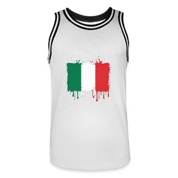 ITALIAN FLAG FLAG ITALY - Men's Basketball Jersey - white/black - Front - AI Model Male 185 dark (185cm)