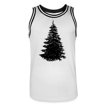 Tannenbaum - Männer Basketball-Trikot - Weiß/Schwarz - Vorne - AI Model Male 185 dark (185cm)