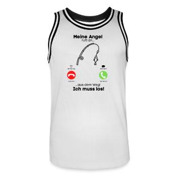 Meine Angel ruft an... - Männer Basketball-Trikot - Weiß/Schwarz - Vorne - AI Model Male 185 dark (185cm)