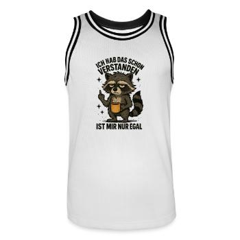 Hab Das Schon Verstanden Ist Mir Nur Egal - Männer Basketball-Trikot - Weiß/Schwarz - Vorne - AI Model Male 185 dark (185cm)