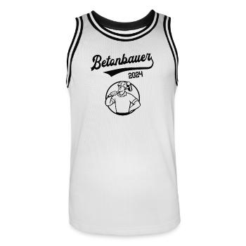 Betonbauer 2024 Beruf Betonbau Maurer Stahlbeton - Männer Basketball-Trikot - Weiß/Schwarz - Vorne - AI Model Male 185 dark (185cm)
