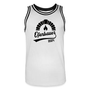 Ofenbauer 2024 Beruf Ofenbauerei Lehre Lehrling - Männer Basketball-Trikot - Weiß/Schwarz - Vorne - AI Model Male 185 dark (185cm)