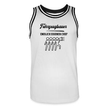 Fahrzeugbauer Chef Selbstständigkeit Firma Gründen - Männer Basketball-Trikot - Weiß/Schwarz - Vorne - AI Model Male 185 dark (185cm)