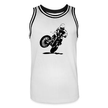 Motocross - Männer Basketball-Trikot - Weiß/Schwarz - Vorne - AI Model Male 185 dark (185cm)