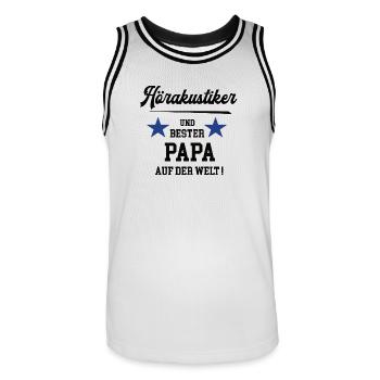 Bester Papa Hörakustiker Akustiker Hörgeräte - Männer Basketball-Trikot - Weiß/Schwarz - Vorne - AI Model Male 185 dark (185cm)