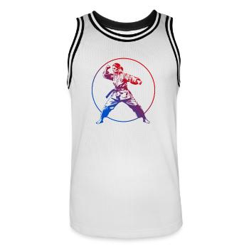 Karate Silhouette Colorful - Men's Basketball Jersey - white/black - Front - AI Model Male 185 dark (185cm)