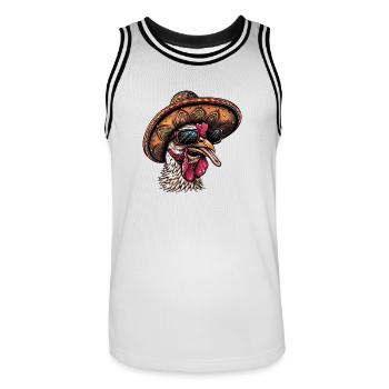 Turquie Bande dessinée drôle Sombrero - Maillot de basket Homme - blanc/noir - Devant - AI Model Male 185 dark (185cm)