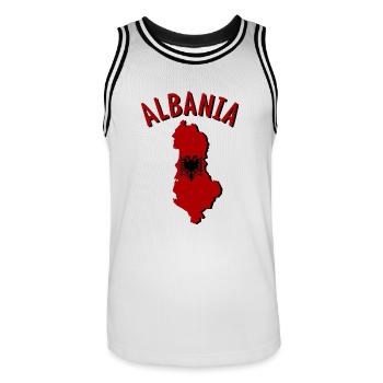 Albanie Albanie Carte Flag - Maillot de basket Homme - blanc/noir - Devant - AI Model Male 185 dark (185cm)