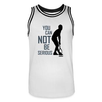 tennis mcenroe tribute - Männer Basketball-Trikot - Weiß/Schwarz - Vorne - AI Model Male 185 dark (185cm)
