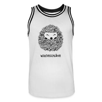igel winterschlaf winterschläfer müde pennen - Männer Basketball-Trikot - Weiß/Schwarz - Vorne - AI Model Male 185 dark (185cm)