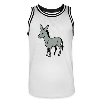 Ass - Men's Basketball Jersey - white/black - Front - AI Model Male 185 dark (185cm)