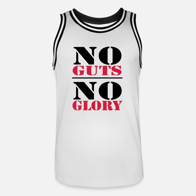 No Guts, no Glory - Männer Basketball-Trikot - Weiß/Schwarz