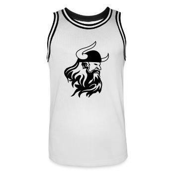 wikinger_00 - Männer Basketball-Trikot - Weiß/Schwarz - Vorne - AI Model Male 185 dark (185cm)