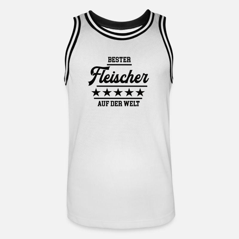 Bester Fleischer Weltbester Schlachter Fleischerei - Männer Basketball-Trikot - Weiß/Schwarz