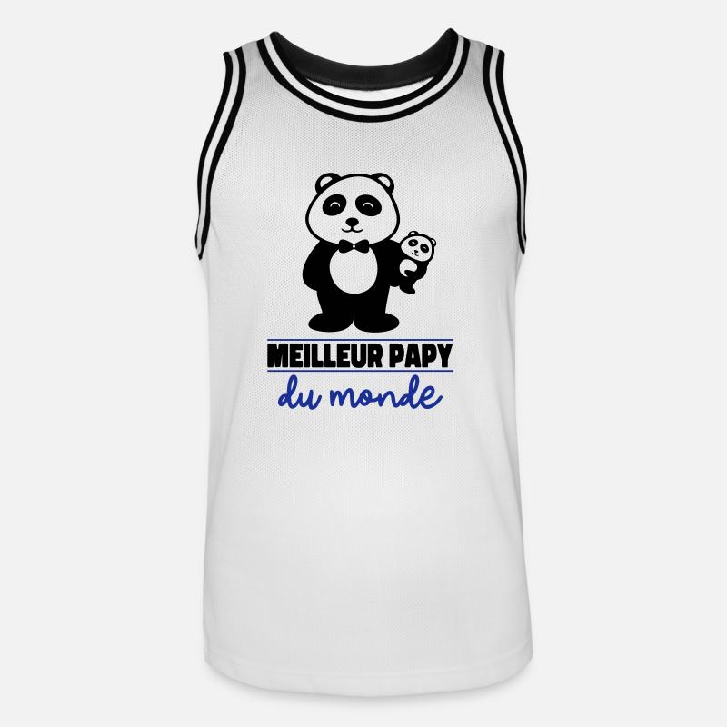 meilleur papy du monde - Maillot de basket Homme - blanc/noir