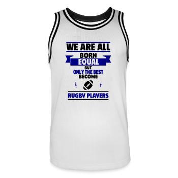 Seuls les meilleurs deviennent des joueurs de rugby - Maillot de basket Homme - blanc/noir - Devant - AI Model Male 185 dark (185cm)