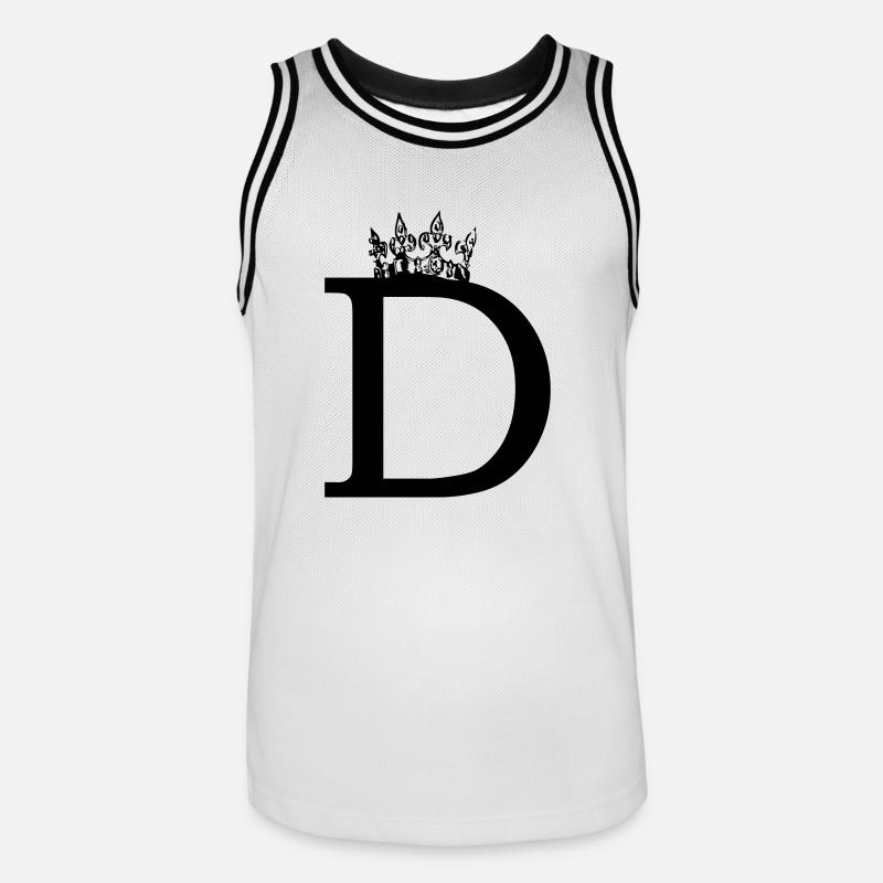 couronne D - Maillot de basket Homme - blanc/noir