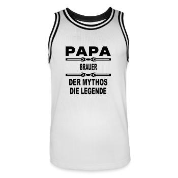 Papa Der der mythos legende BRAUER - Männer Basketball-Trikot - Weiß/Schwarz - Vorne - AI Model Male 185 dark (185cm)