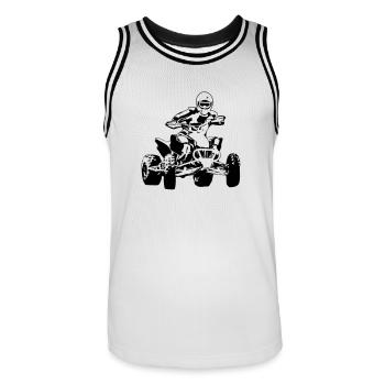 Quad - Männer Basketball-Trikot - Weiß/Schwarz - Vorne - AI Model Male 185 dark (185cm)