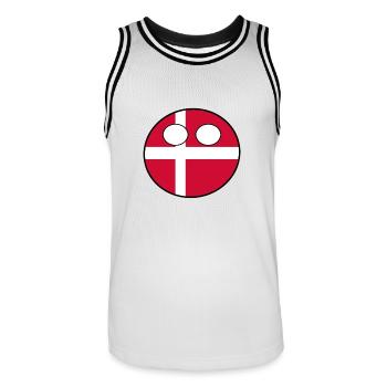 Countryball pays Patrie Danemark - Maillot de basket Homme - blanc/noir - Devant - AI Model Male 185 dark (185cm)