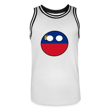 Countryball Country Home Liechtenstein - Men's Basketball Jersey - white/black - Front - AI Model Male 185 dark (185cm)