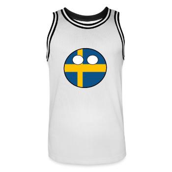 Countryball Country Home Sweden - Men's Basketball Jersey - white/black - Front - AI Model Male 185 dark (185cm)