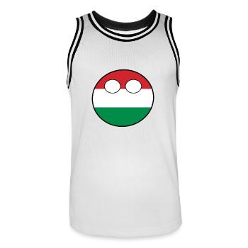Countryball Country Homeland Hungary - Men's Basketball Jersey - white/black - Front - AI Model Male 185 dark (185cm)