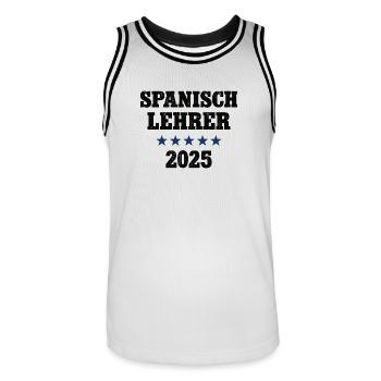 Spanisch Lehrer 2025 Beruf Studium Lehramt Spanish - Männer Basketball-Trikot - Weiß/Schwarz - Vorne - AI Model Male 185 dark (185cm)