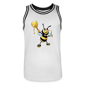 Biene - Männer Basketball-Trikot - Weiß/Schwarz - Vorne - AI Model Male 185 dark (185cm)