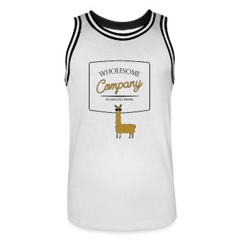 Wholesome Company Lama - Männer Basketball-Trikot - Weiß/Schwarz - Vorne - AI Model Male 185 dark (185cm)