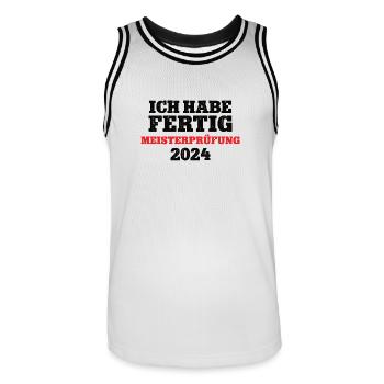 Ich Habe Fertig Meisterprüfung 2024 Meister Werden - Männer Basketball-Trikot - Weiß/Schwarz - Vorne - AI Model Male 185 dark (185cm)